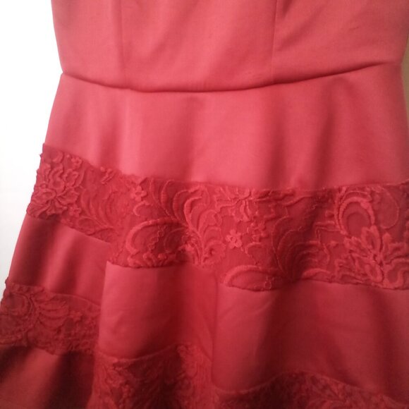 Three Pink Hearts Trixxi Dress Women XL Sleeveless Lace Detail Party Holiday Red - Picture 8 of 16